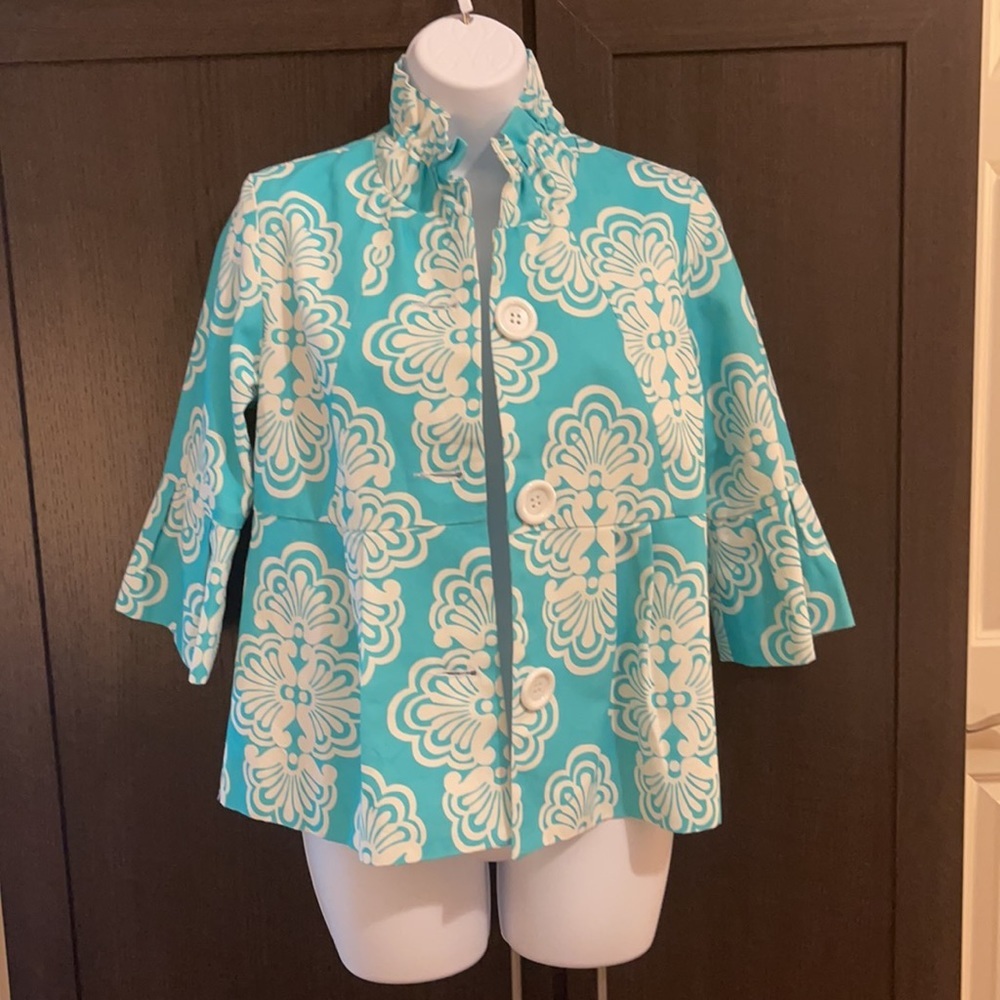 Patty Kim Cotton XS Jacket - 3/4” Sleeves - Peplum